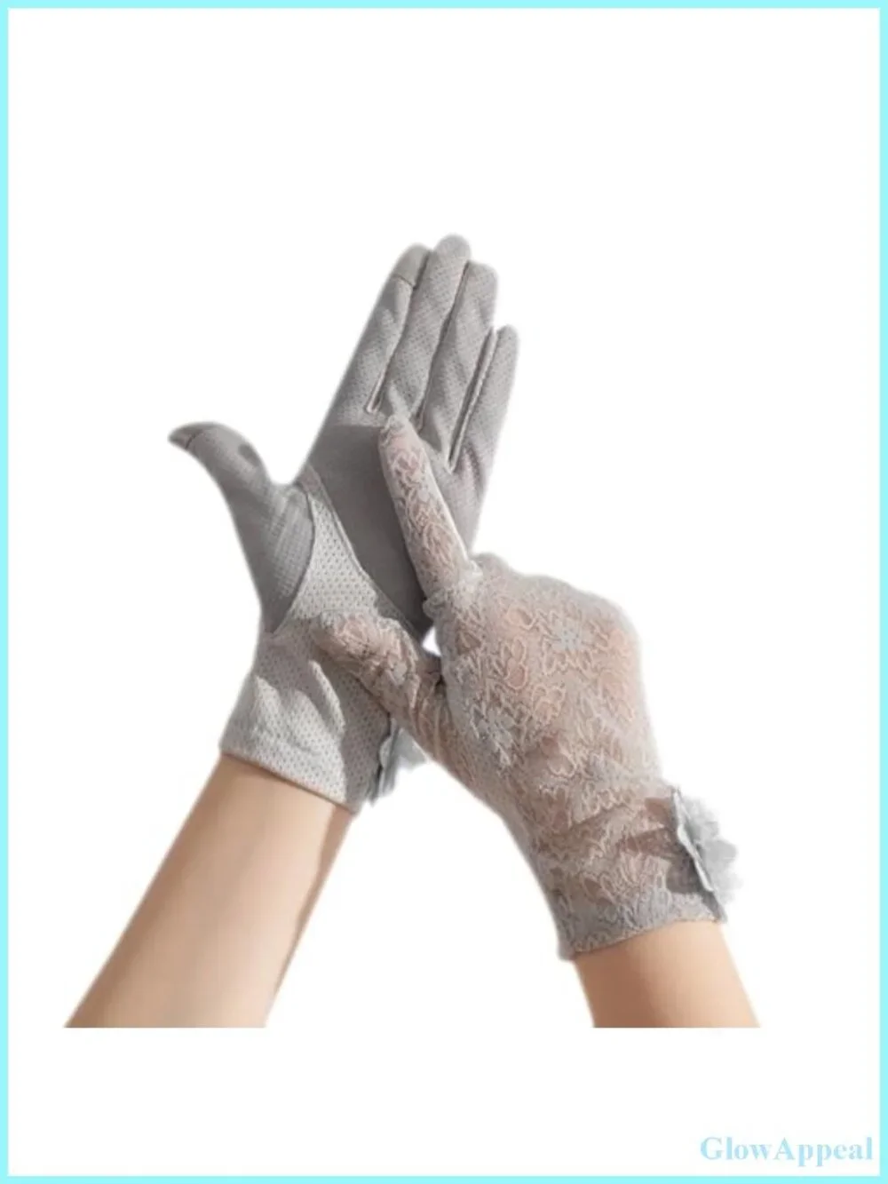Women's Lace Floral Short Gloves Touchscreen Driving Summer